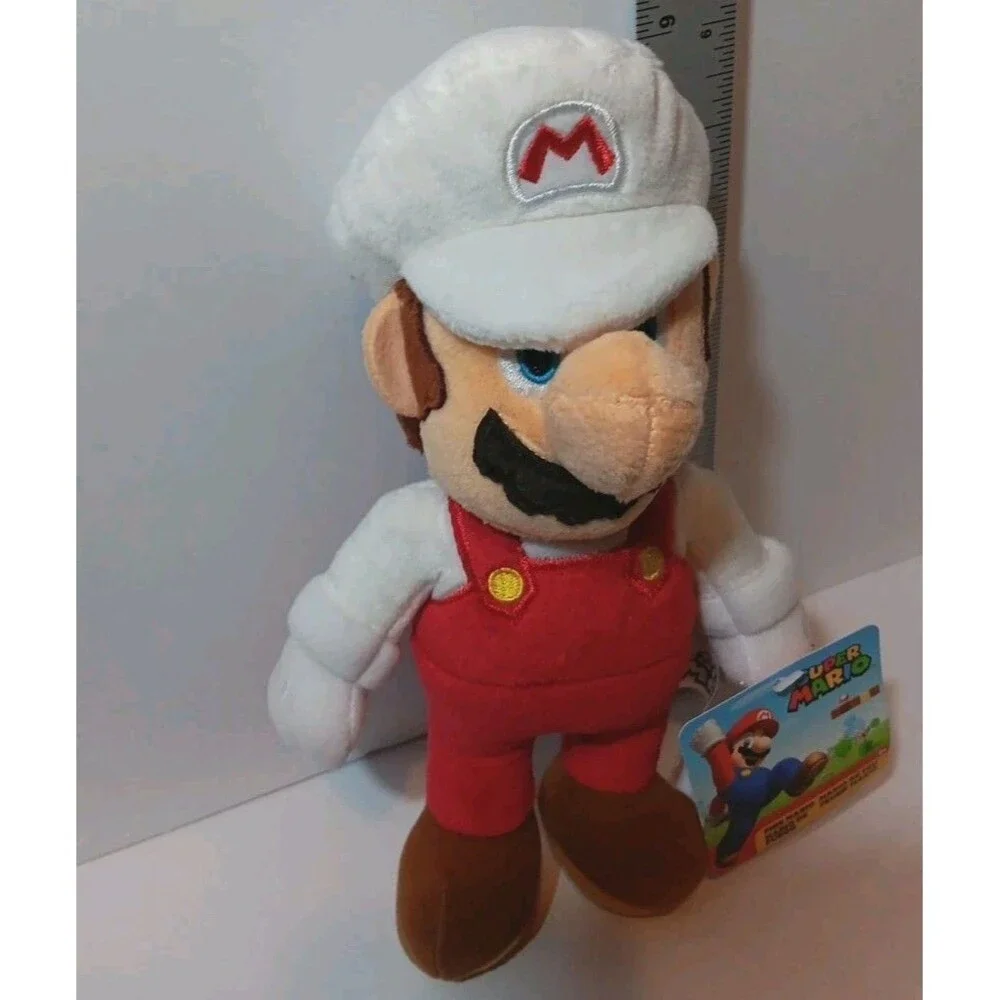 Super Mario Fire Mario 9 Inch Plush Nintendo With Little Fire Mario